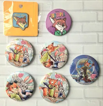 주토피아 도쿄 디즈니 리조트 한정판 캔뱃지 닉 주디 핀 배지