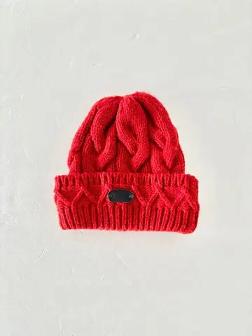 CA4LA 케이블 니트캡 빨간색 울 아크릴