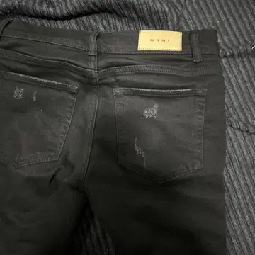 데미지 가공 스키니 데님 블랙 30