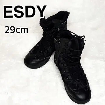 ESDY 택티컬 부츠 블랙 등산 서바이벌 게임 사이드 지퍼 부착