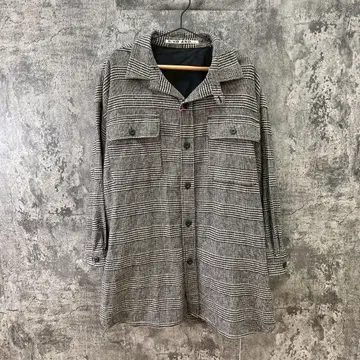 Niko and - 셔츠 오버 사이즈 튜닉 하운드투스 블랙(F)