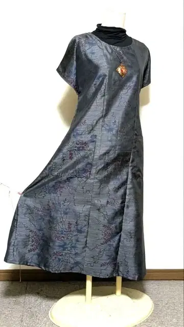 오시마 무늬 기모노 리메이크 롱 원피스 102