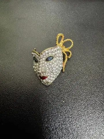 스와로브스키 빈티지 마스크형 브로치