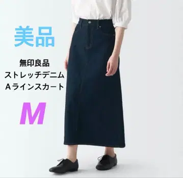 무인양품 스트레치 데님 A라인 스커트 M