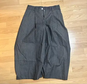 XXL 사이즈 PUSH PUSH 와이드 팬츠 블랙 스트라이프 데님