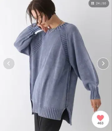 LEPSIM 래글런 니트 튜닉 블루