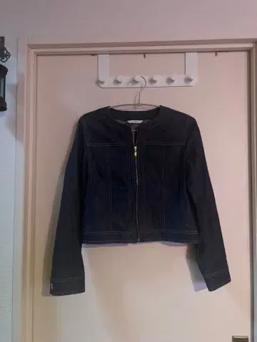 새상품급 ANAYI 데님 라이크 노카라 자켓 38