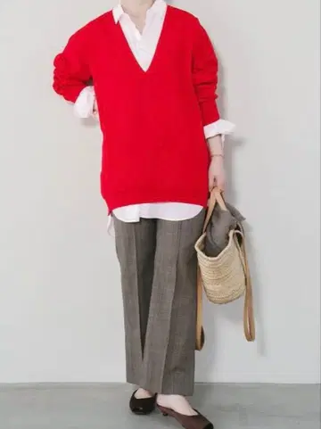 IENA 슈퍼 파인 스무스 V넥 풀오버