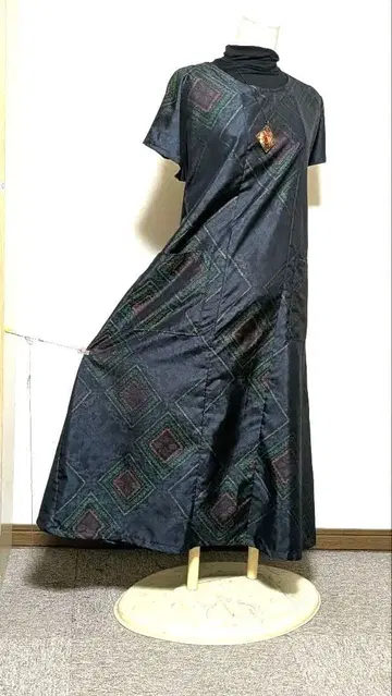 오시마 카스리 기모노 리메이크 롱 원피스 105