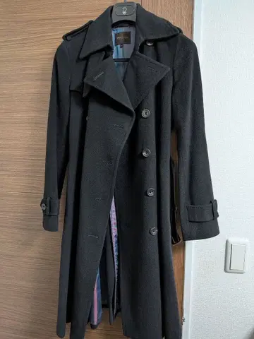 TOMORROWLAND 캐시미어 100% 블랙 롱 코트 38