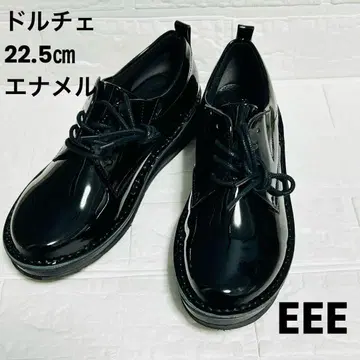 새상품급 돌체 소가죽 플레인토 레이스업 슈즈 22.5cm