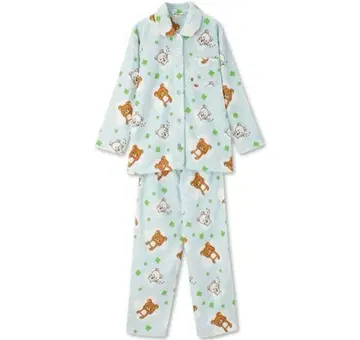 리락쿠마 클로버 패턴 파자마 상하의 세트 M 사이즈 코리락쿠마