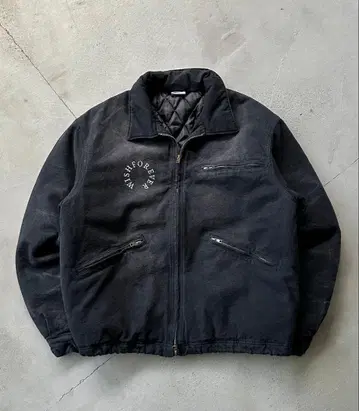 WISHFOREVER 드로코드 빈티지 라이크 숏 덕 자켓