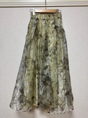 미사용품 머큐리 듀오 오간자 플라워 리버서블 롱 스커트