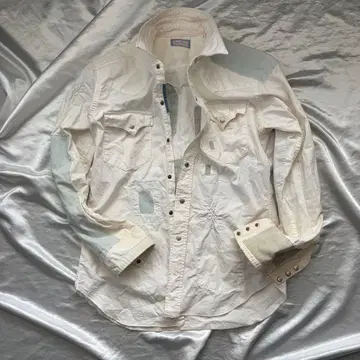 BLUE BLUE 리메이크 데님 긴팔 셔츠 화이트 M 사이즈