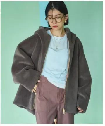 DOUX ARCHIVES 오버 보아 후디 블루종