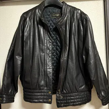 FROMAGE 소가죽 천연 가죽 카우 레더 싱글 라이더 자켓 블랙