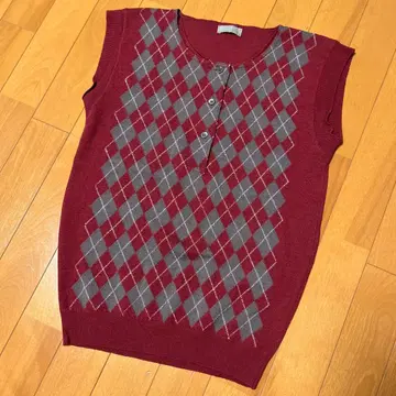 새상품급*마가렛 하우엘 아가일 니트 베스트 영국제