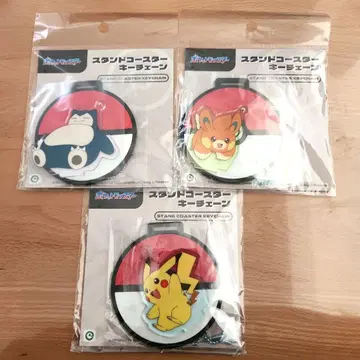[ 새상품 ] 포켓몬 스탠드 코스터 키체인 피카츄 카비곤 파모