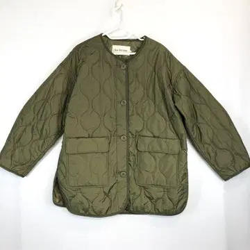 레이 빔즈 퀼팅 노카라 블루종 라이너 자켓