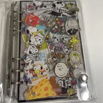 스누피 A6 바스락 노트 씰북 바인더 클리어 포켓 25매 포함