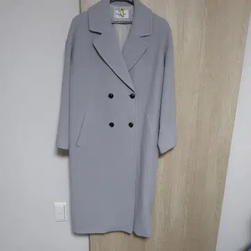 le.coeur blanc 그레이 더블 브레스트 롱 코트