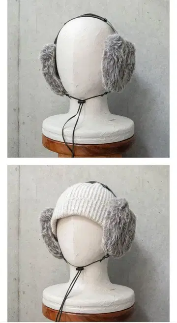 아소비비토 퍼 귀도리 그레이 캐주얼