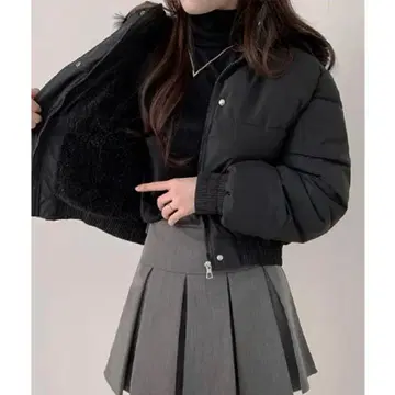 블랙 퍼 다운 자켓 FREE 사이즈