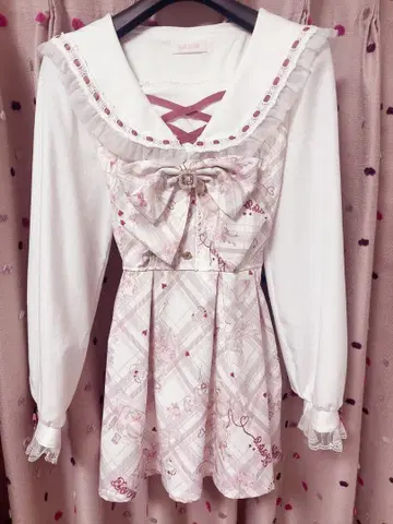 LIZLISA sewingbear 패턴 셋업 화이트