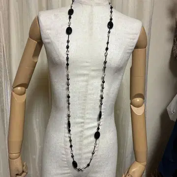 오닉스 수정 담수 펄 롱 목걸이