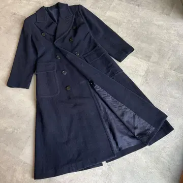 새상품급 캐시미어 혼방 더블 브레스트 롱 체스터 코트 네이비 남녀