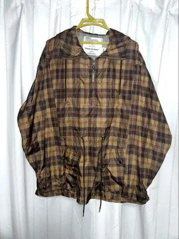 DAIRIKU 다이리쿠 체크 하프 지퍼 나일론 후드티 자켓