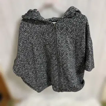 Vin 헤링본 후드 부착 판초