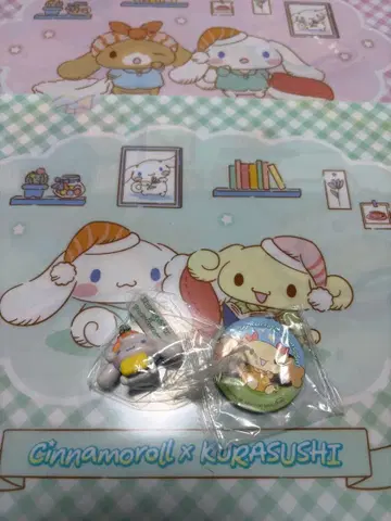 쿠라스시 시나모롤 콜라보 피규어 캔뱃지 클리어 파일