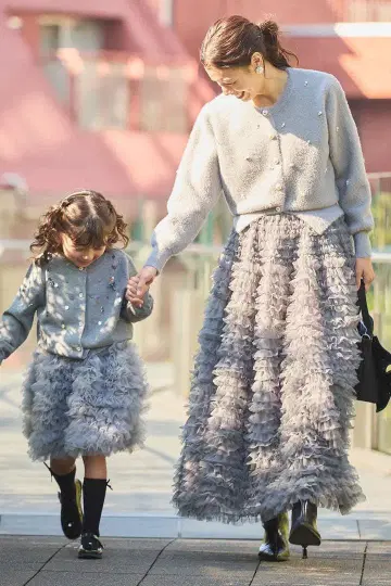 frene 모녀 프릴 셋업 (엄마:free, 아이:140) 그레이