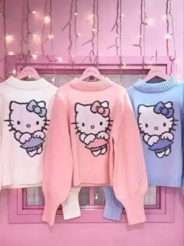 캔디 스트리퍼 헬로키티 니트 엔젤키티