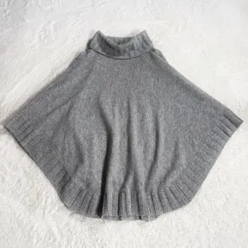 [ 새상품급 ] 캐시미어 100% 판초 터틀넥 그레이 프리 케이프 겉옷