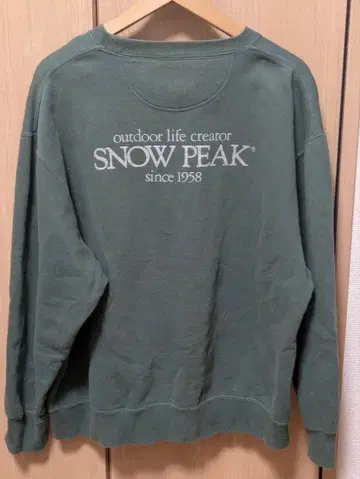 SNOW PEAK 스노우피크 카키 맨투맨 리플렉터