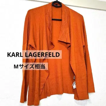 칼 라거펠트 니트 가디건 비즈 장식 오렌지