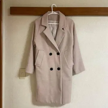 베이지 더블 브레스트 체스터 코트 겨울 코트 겨울 의류 윈터 코트