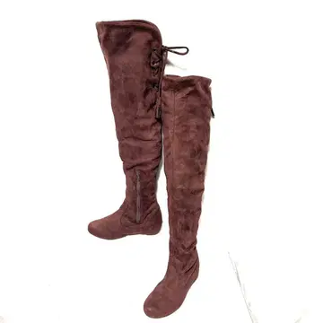 새상품급 [ Hera ] 레이스업 롱 부츠 스웨이드 니하이 부츠 23cm