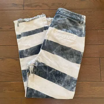 ZARA 리메이크 프리즈너 팬츠 보더 원포인트 아메카지 스트릿