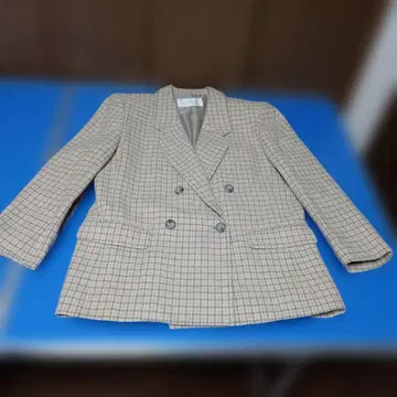 TWENTYONE 베이지 체크 더블 브레스트 따뜻한 자켓 여성 13AR