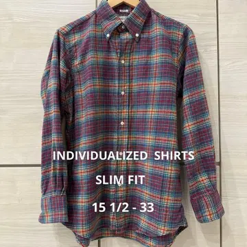 INDIVIDUALIZED SHIRTS 체크 무늬 버튼 다운 셔츠