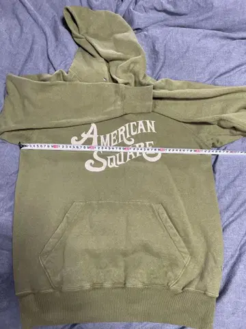 올리브색 아메리칸 스퀘어 후드티