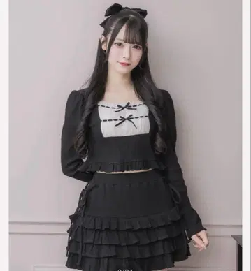 pium 도리 프릴 티셔츠 셋업