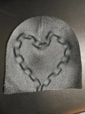 비니 니트 모자 리메이크품 블랙 하트 즉시 구매 ok