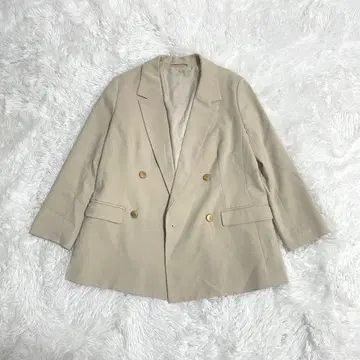 릴리 브라운 베이지 더블 브레스트 테일러드 자켓
