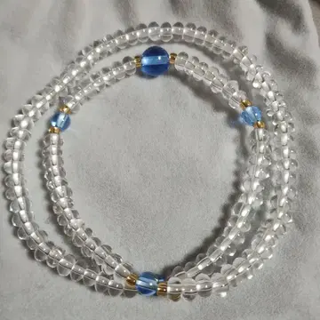 본 수정 팔찌 108 염주 팔찌 블루 쿼츠