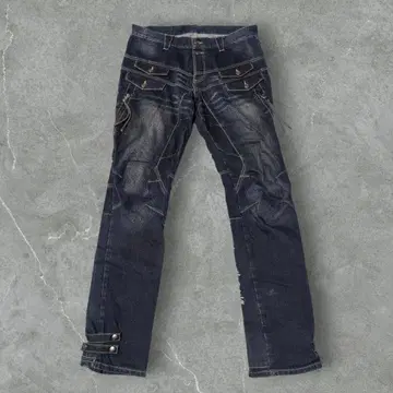 [ PPFM ] 커스텀 데님 시크 스타일 Y2K 버튼 플라이 XL 사이즈